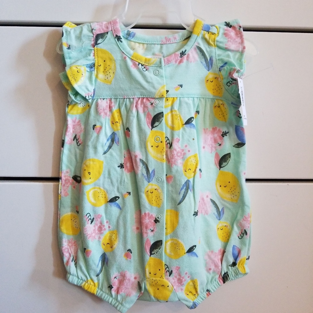 1 Flutter Sleeve Floral Romper